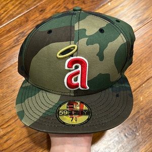 Camo Anaheim Angels hat